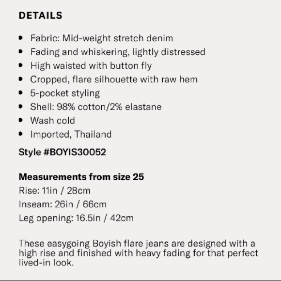 BOYISH**25***Brady Hi-Rise Flare Crop Stretch Jeans***$158 - Picture 7 of 7